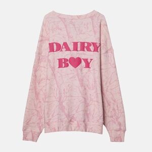 Dairy Boy - Valentine’s Pink Camo Sweatshirt (Pink/Hot Pink Lettering)